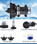 Upgraded 110V AC Fresh Water Pump 7GPM 70PSI Five Chamber Self Priming Diaphragm Pump with accessories and switch
