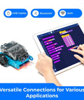 MBot2 Coding Robot For Kids Ages 8 14 And Up, Learn Scratch And Python With An Awesome, Kid-Friendly, Hands-On STEM Robotics Kit For Boys And Girls, Build, Code, And Explore Weather, Lights, And Music Features. USB Bluetooth WiFi