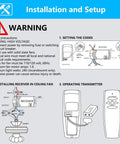 Installation steps for Ceiling Fan Remote Control Kit With Receiver And 3 Speed Light Dimmer For Most 110V Ceiling Fans