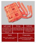 Heavy Duty Polyester Lifting Net Sling, Built Like A Tank For Ship Docking And Heavy Loads, orange with straps, lightweight and durable.