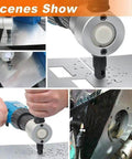 Pro Grade Sheet Metal Nibbler Cutter For Drills 360 Degree Adjustable Cutting Tool Kit cutting through metal sheets
