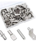 Heavy Duty Nickel Plated Shelf Support Pegs Kit 104 Pcs In 4 Styles For Cabinets Bookcases Closets And Furniture Easy Install Pins