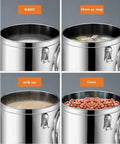 Drop Dead Solid 100 Liter Stainless Steel Storage Bin With No Sweat Airtight Lid keep water, soup, milk tea, and grain fresh.