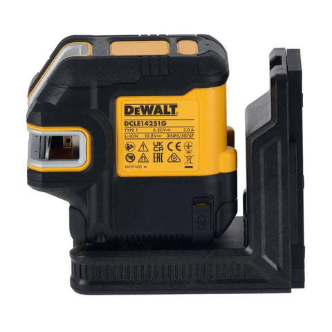 Pro Grade Green Cross Line Laser Level Kit With 5 Spot Laser USB Rechargeable Remote Control Self Leveling Adjustable Brightness Includes USB Cable Bracket And Tripod Compatibility 150 Ft Range, DEWALT laser level on bracket