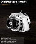 Side view of 90 Amp 12 Volt Alternator With 6 Groove Pulley For Acura CL 1997 For Honda Accord 1994 1995 1996 1997