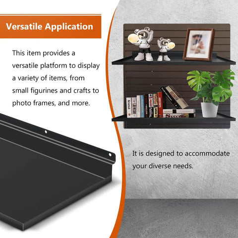 17x8 Inch Large Slatwall Shelves Set Of 2 Built To Last Heavy Duty Metal Slat Wall Display Shelves for various items