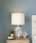 Glass Cloche Table Lamps Set of 2 Modern Farmhouse Accent Lights With Energy Efficient LED Bulbs for Bedroom Living Room or Office