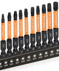 12 Pack Square Drive Bit Set In Premium S2 Alloy Steel Pro Grade With Magnetic Heads, Long 2.55 Inch Square Bits And Hex Shank