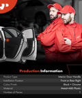 Nissan Right Passenger Interior Door Handle Replacement Textured Black Direct Fit shown with two workers in red uniforms