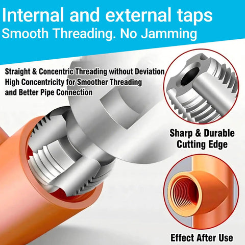 Close-up of Heavy Duty 2 Pc Pvc Pipe Threader Kit showing sharp cutting edge for internal and external threading on PPR pipes.