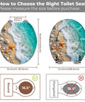 Round Toilet Seat Resin for Bathroom tutorial showing size dimensions and fitting options for proper installation.