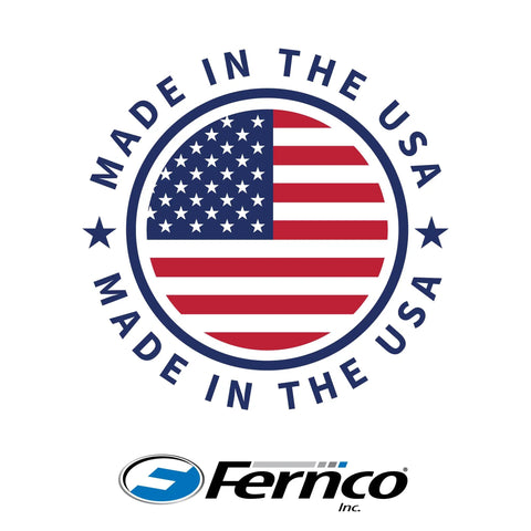 Made in the USA badge with Fernco logo for 3 Inch Flexible PVC Coupling For Plastic Pipe To Socket Connections Easy Clamp On Plumbing Fitting No Fuss Quick Install Durable US Made Drainage Connector For Indoor Or Outdoor Drains 1 Each