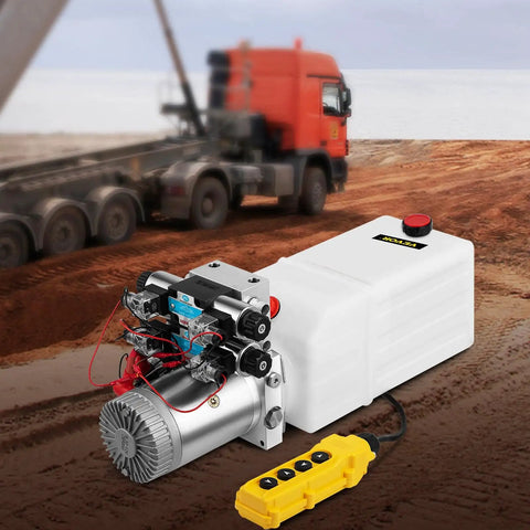 12V DC Hydraulic Power Unit Double Acting With Double Solenoid And 8 Liter Reservoir For Car Lifts Heavy Duty High Pressure Pump 3200 PSI 220 Bar Durable Hydraulic Pack