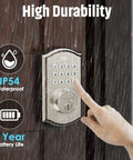Keyless Entry Door Lock With Keypad And Smart Deadbolt Auto Lock Waterproof Security For Front Door in rain