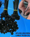 Heavy Duty Universal Nylon Cable Ties With Pin And Button Lock, Self Locking Zip Ties for Car Repair, close-up with installation