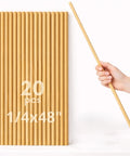 Pack Of Twenty Round Quarter Inch Bamboo Dowel Rods Forty Eight Inches Long Smooth As Silk Premium Natural Craft Sticks displayed.