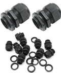 Ten Pack 1 Inch NPT Nylon Cable Gland IP68 Waterproof Adjustable Cable Gland For Junction Boxes And Panel Wiring 17 To 25mm Connector Glands For Watertight Seals