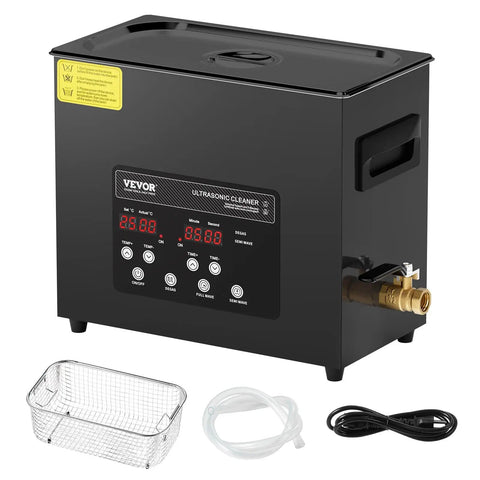 6L Ultrasonic Cleaner With 40kHz Power 180W Digital Cleaning Gear Featuring Gentle Mode and accessories on display