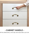 Hand using 4 Pack Vintage European Style Cabinet Drawer Pulls Antique Bronze Wardrobe Door Handles For Home Decor Retro Farmhouse