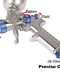 Premium Hvlp Air Spray Gun For Auto Touch Up Paint And Car Detail Work With Four Point Two Oz Cup Stainless Steel Needle showing precise control features.