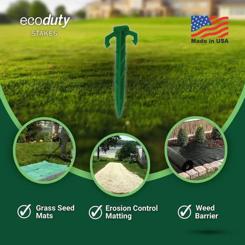 Contractor Grade Biodegradable 4 Inch Stakes 100 Count For Securing Weed Fabric Landscape Fabric Netting And Blankets Ribbed Design