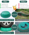 Comparison of invisible composite manhole cover and traditional cover, highlighting weather resistance and load capacity of 661 lbs