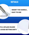 Detail of Spiked Roller For Self Leveling Compound 10 Inch By 1 Inch showing handle insertion and splash guard