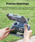 RC Sun Hood Shield for DJI RC 2 Controller, showing precise openings and touchscreen accessibility in outdoor setting.