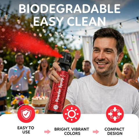 Hella Vibrant Red Smoke Powder Spray For Backyard Shindigs And Epic Weekend Vibes Featuring Completely Biodegradable Non Toxic Powder In A Cool Fire Extinguisher Style Launcher For Hassle Free Setup And Sweet Cleanup
