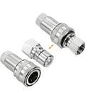 Top Shelf Heavy Duty Carbon Steel Hydraulic Quick Connect Coupler With M18 Female Thread Pipe Fitting Adapter showing detailed components.