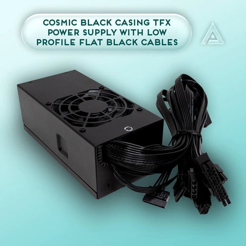 Tiny But Mighty 500W TFX Power Supply With Fixed Cables Full Range Active PFC 90 264V 80mm Fan 20+4 Pin Main