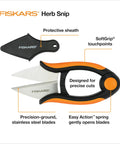 Herb Garden Snips With Sheath And Soft Grip Handle For Easy Kitchen Harvests Five Inch Stainless Steel Garden Scissors