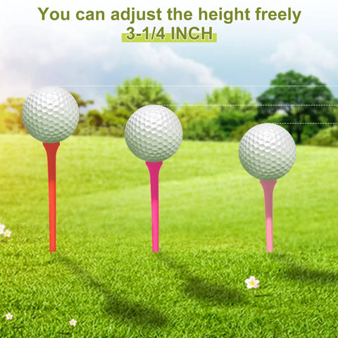 Colorful Wooden Golf Tees Bulk Pack Of Five Hundred, Three And A Quarter Inch Long on green grass