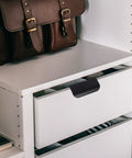 Cabinet drawer with Matte Black Hidden Edge Pull Cabinet Drawer Handles 12 Pieces Aluminum Alloy 80mm Back Mount Concealed Hardware