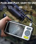 NTG500 Rifle Borescope With Five Inch Monitor And Forty Five Inch Flexible Probe For Close Focus Barrel Inspection Cleaning Checks And Firearm Barrel Diagnostics, hand-held 5-inch screen