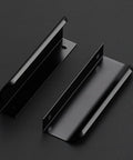10 Pack Finger Edge Pulls For Cabinets Matte Black Grab Friendly Concealed Drawer Handles With Tab Design 96mm Hole Center And 120mm Length