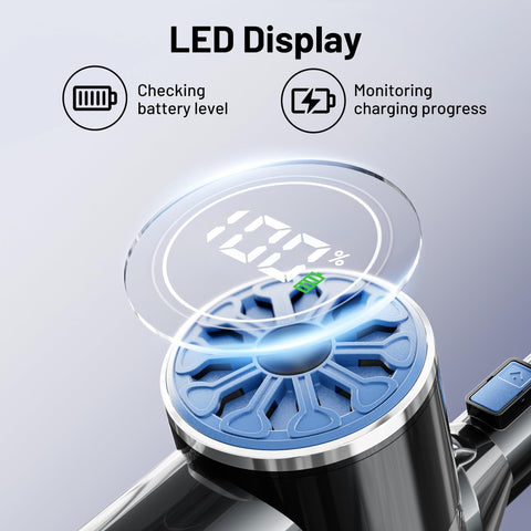LED display showing battery level on Cordless Vacuum Cleaner With Self Standing Design And LED Display 6 In 1 Rechargeable Upright Vacuum