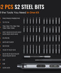 42-piece steel bits set from 52 In 1 Electric Screwdriver Kit Cordless Mini Power Driver for Electronics PC and Laptop Repair