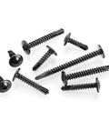 300 Count Size 10 By 5 8 Inch Black Truss Head Self Tapping Screws Crafted From Heavy Duty Stainless Steel For Quick Metal Bonding on white background.