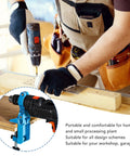 Premium Adjustable Bench Drill Stand Mount Featuring 360 Swivel Head in use, showcasing electric drill on workshop table.