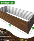 2-Pack Galvanized Raised Garden Bed Kit 6x2x2 Ft Metal Planter Box For Vegetables, Herbs, And Flowers, side view