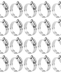 Twenty Pack Beefy Stainless Steel Hose Clamp Set, Adjustable From Seven Eighths Inch To One And A Quarter Inch, 304 Grade Worm Gear Clamp