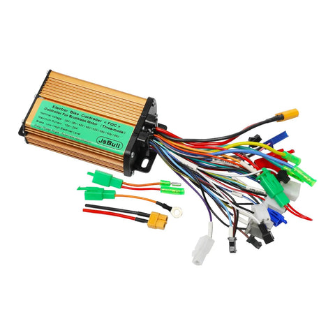 Drop Dead Easy Install 24V To 84V Brushless Sine Wave Motor Controller Kit with wiring for e-bike and scooter.