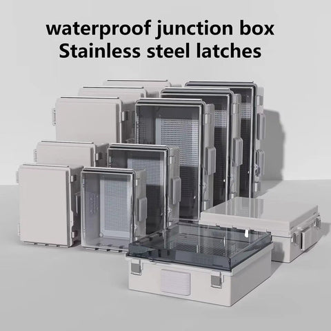 Tough As Nails Electrical Junction Box With Ventilated ABS Housing And Integrated Cable Grommets Weather Sealed IP65 Hinged Door Pre Drilled Wall Panel Smooth Install For Pro Contractors And Handyman Crews multiple junction boxes with stainless steel latches