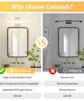 Comparison of Modern Vanity Light Above Mirror 16 Inch 9W Soft Shadow Free Chrome Finish vs normal iron lamp in bathroom setting