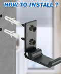 Built Different Matte Black Wall Mount Towel And Coat Hooks installation guide showing screws and wall anchors.