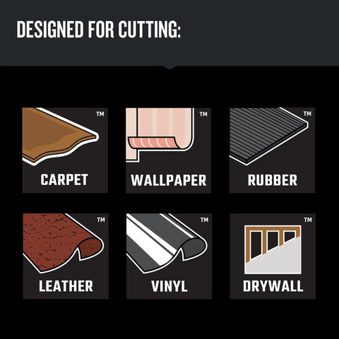 Heavy Duty Utility Knife Blades 100 Pack for Drywall Leather Rubber and More designed for cutting various materials.