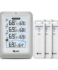 Wireless Indoor Outdoor Thermometer with 4.5 Inch Backlit Display, Digital Hygrometer and 3 sensors for accurate climate monitoring