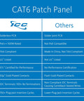 Cat6 Patch Panel Wall Mount 12-Port With Rear 110 IDC Terminal Blocks And 89D Bracket UL Listed PoE++ Rated Gigabit Network Panel Backward Compatible With Cat5e And Cat5 Black comparison chart
