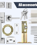 Built To Last Heavy Duty Front Door Handle Set With Single Cylinder Deadbolt And Reversible Lever accessories kit view